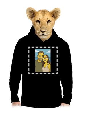 Simpsonovi z vlastní fotky dětská mikina klokanka Black