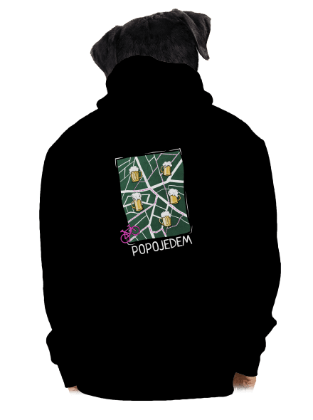 Popojedem pánská mikina na zip Black