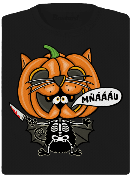 Halloweenská kočička dámské sportovní tričko Black