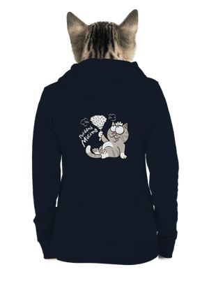 Macek a Micina dámská mikina na zip Navy Mal