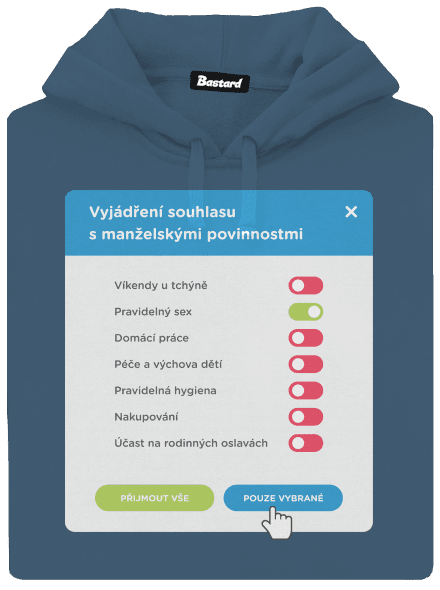 Manželské povinnosti dámská mikina klokanka Denim