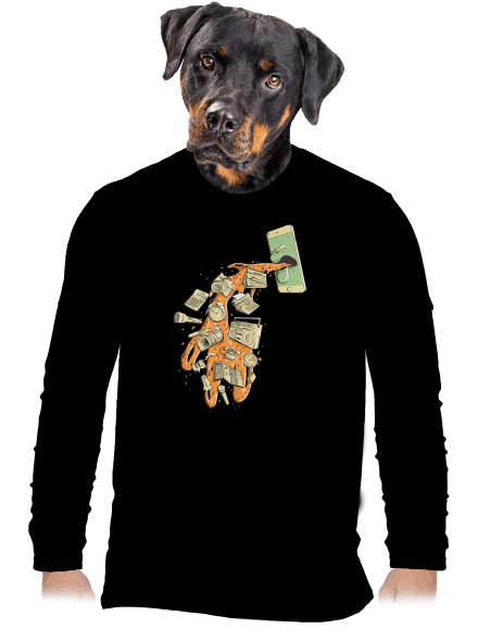 Digitální kocovina pánské dlouhý rukáv Black