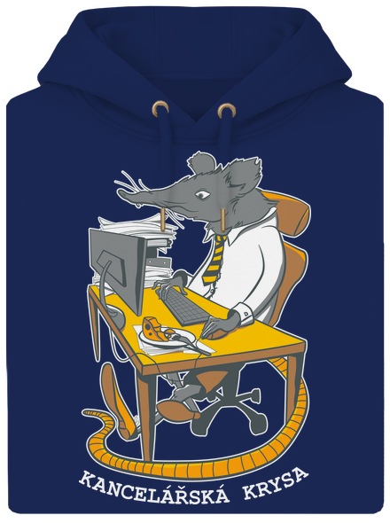 Kancelářská krysa unisex mikina premium Navy