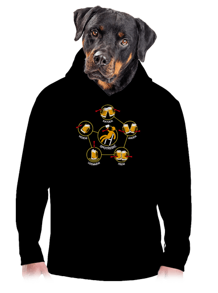 Pivní obvody pánská mikina klokanka Black