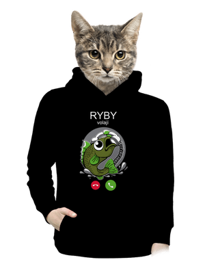 Ryby volají dámská mikina klokanka Black