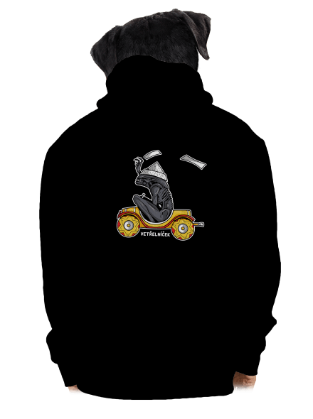 Vetřelníček pánská mikina na zip Black