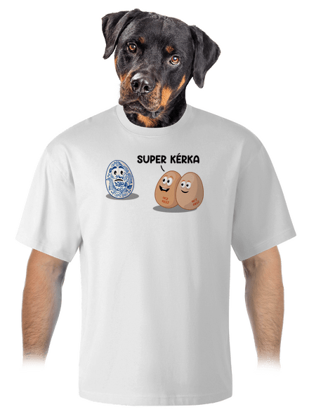 Super kérka unisex tričko oversized White
