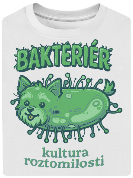 Bakteriér unisex tričko oversized White