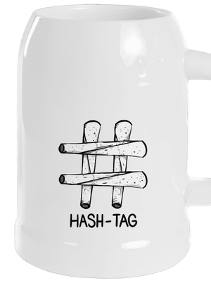 Hash tag půllitr White