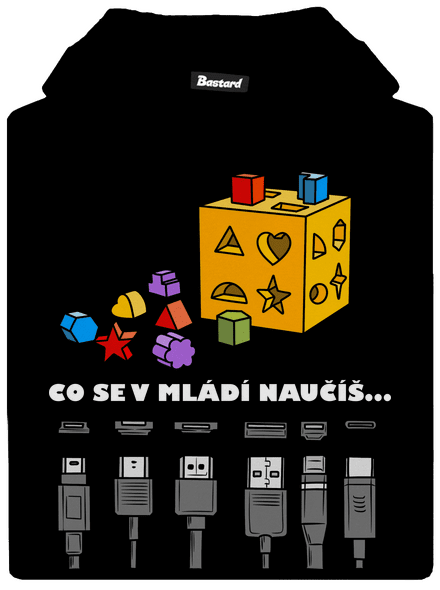 Co se v mládí naučíš dětská mikina klokanka Black