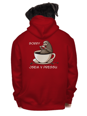 V pressu pánská mikina na zip Red