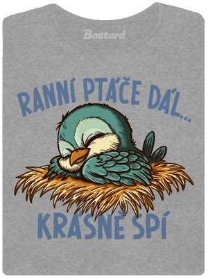 Ranní ptáče spí dámské tričko Dark Gray Melange