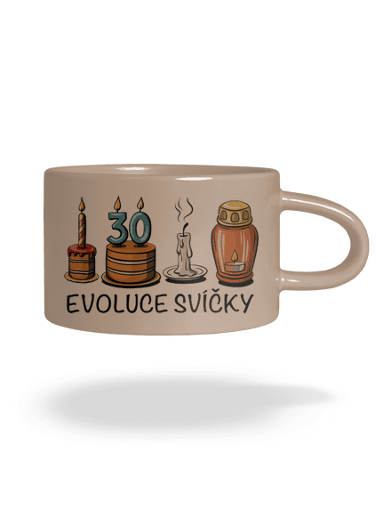 Evoluce svíčky hrnek makronka Brown Macaron