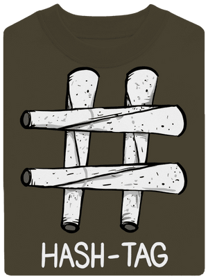 Hash tag unisex mikina bez kapuce Urban Khaki