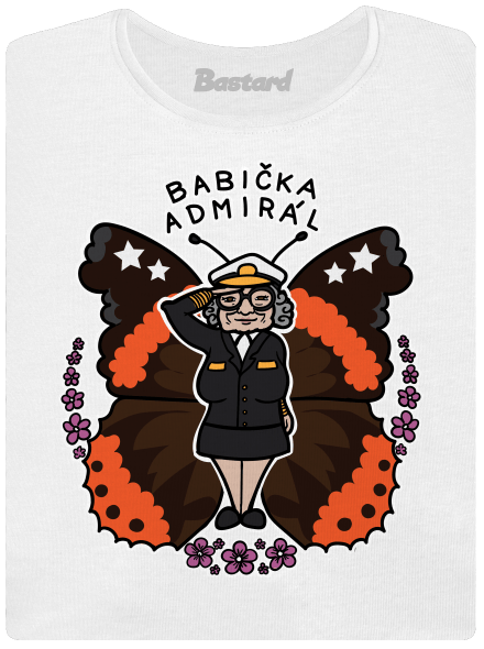 Babička admirál dámské tričko s lemem White