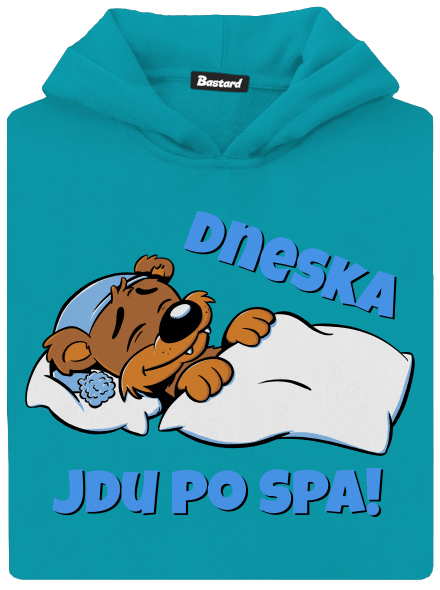 Dneska jdu po spa dětská mikina klokanka Hawaiian Blue