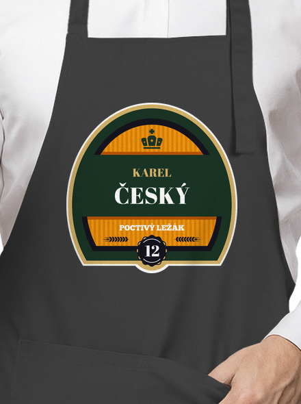 Pivní etiketa zástěra Dark Grey