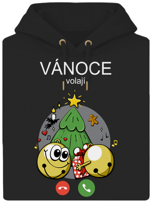 Vánoce volají unisex mikina premium Dark Black