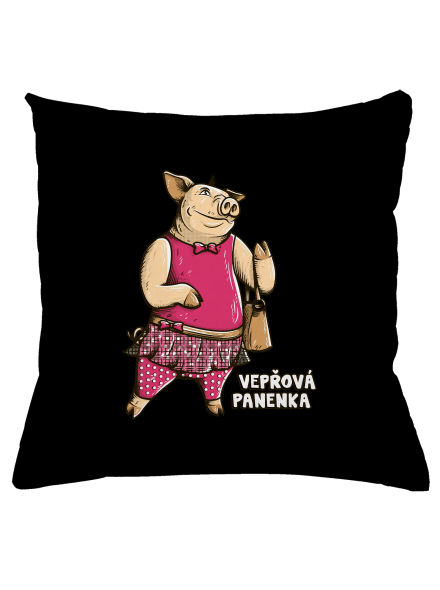 Vepřová panenka polštář Black