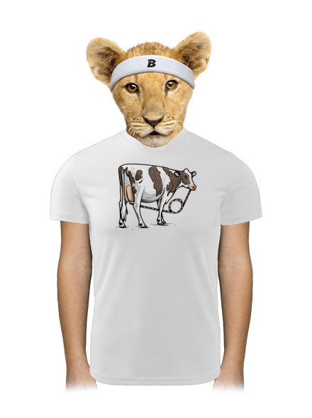 Cow drink dětské sportovní tričko White
