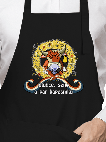 Slunce, seno a pár kapesníků zástěra Black