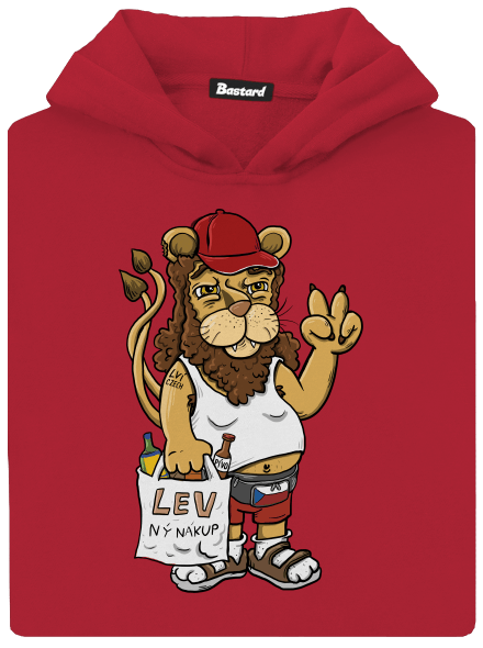 Lvíček dětská mikina klokanka Fire Red