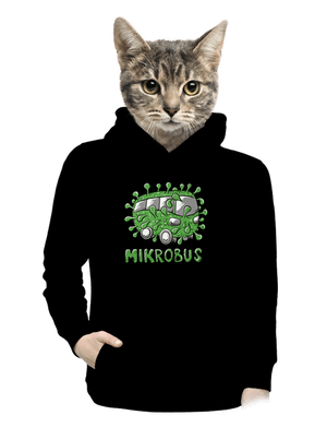 Mikrobus dámská mikina klokanka Black