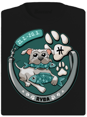 Psí horoskop: Ryba dámské sportovní tričko Black