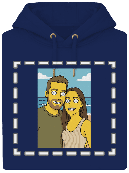 Simpsonovi z vlastní fotky unisex mikina premium Navy