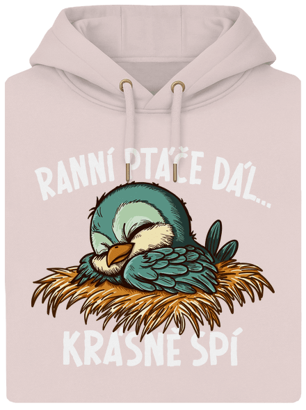 Ranní ptáče spí unisex mikina premium Rose Chalk