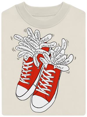 Plný kecky unisex mikina bez kapuce Off White