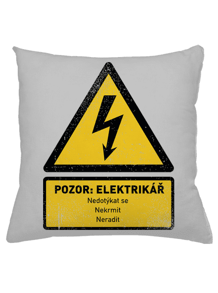 Pozor elektrikář polštář Pacific Grey