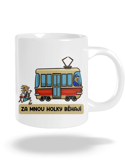 Za mnou holky běhají velký hrnek White
