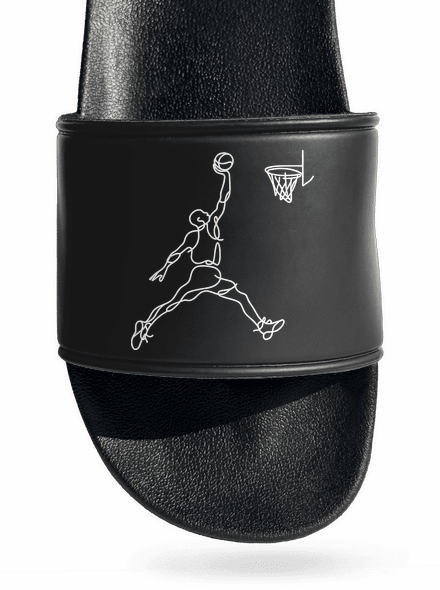 One line slam dunk pantofle Black