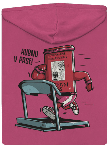 Hubnu v pase dámská mikina na zip Magenta
