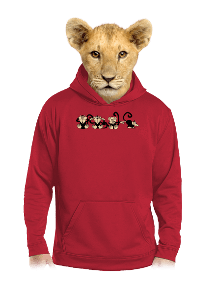Opice dětská mikina klokanka Fire Red