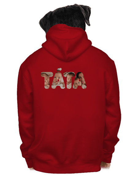 Nápis táta z vlastních fotek pánská mikina na zip Red