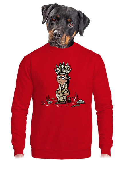 Indiánek unisex mikina bez kapuce Red