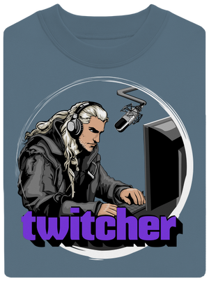 Twitcher unisex mikina bez kapuce Nordic Blue