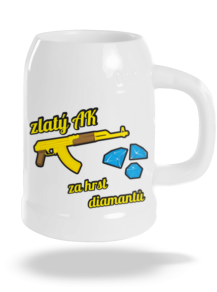 Zlatý AK půllitr White