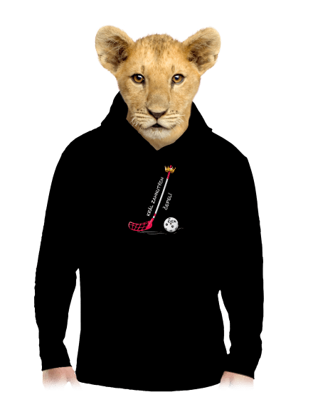 Král zahnutých čepelí - florbal dětská mikina klokanka Black