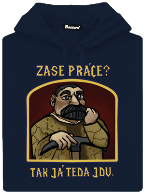 Zase práce? pánská mikina klokanka Navy