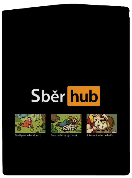 Sběr hub pánská mikina na zip Black
