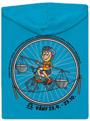 Cyklistický horoskop: Váhy dámská mikina na zip Blue Atol
