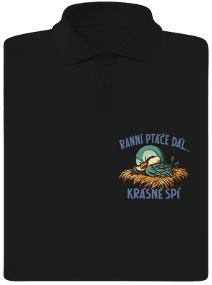 Ranní ptáče spí pánská polokošile Black
