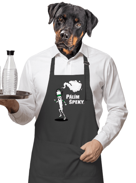 Pálím špeky zástěra Dark Grey