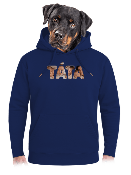 Nápis táta z vlastních fotek unisex mikina premium Navy