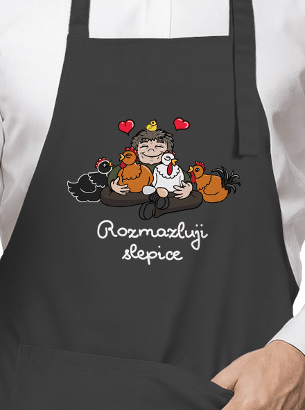Rozmazluji slepice zástěra Dark Grey