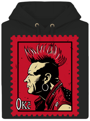 Známka punku unisex mikina premium Dark Black