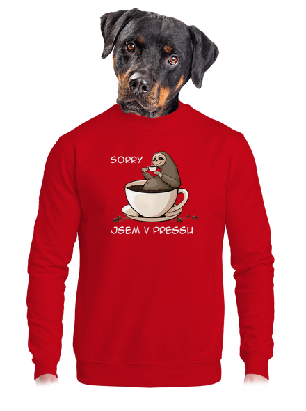 V pressu unisex mikina bez kapuce Red